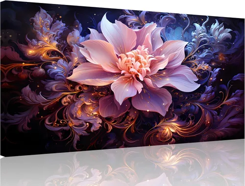 Miniatura 26 de TutuBeer 1 Panel Arte de Pared con Imagen Púrpura Arte de Pared en Lienzo Púrpura Abstracto Color Ciruela Impresión de Flores en Lienzo Pintura