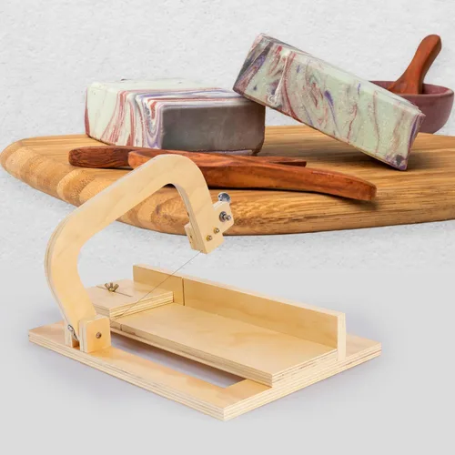 Miniatura 8 de Alambre cortador de jabón ajustable, cortador de jabón de madera para hacer jabón hecho a mano, velas, recortar queso, herramienta de fabricación