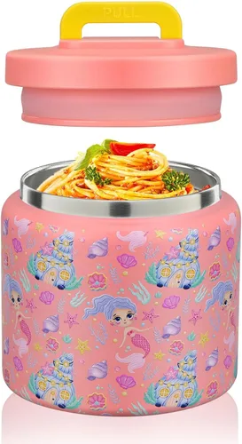 Miniatura 22 de JXXM Tarro térmico de 8 onzas para alimentos fríos y calientes para niños, recipientes aislados para el almuerzo, tarro de comida caliente, a prueba