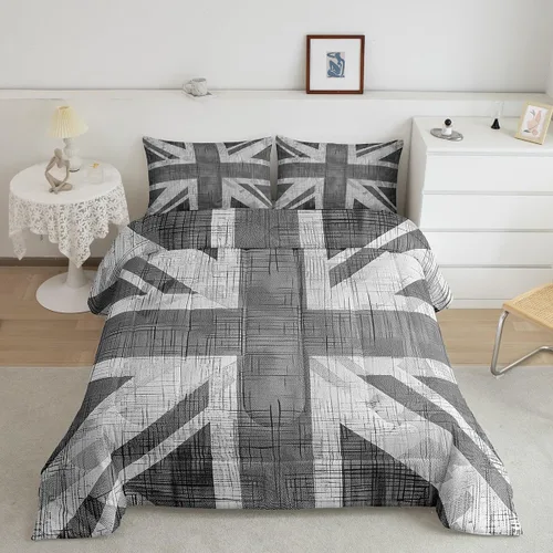 Miniatura 26 de Feelyou Juego de edredón de camuflaje del ejército con bandera estadounidense, decoración militar, camuflaje verde selva, bandera de Estados Unidos