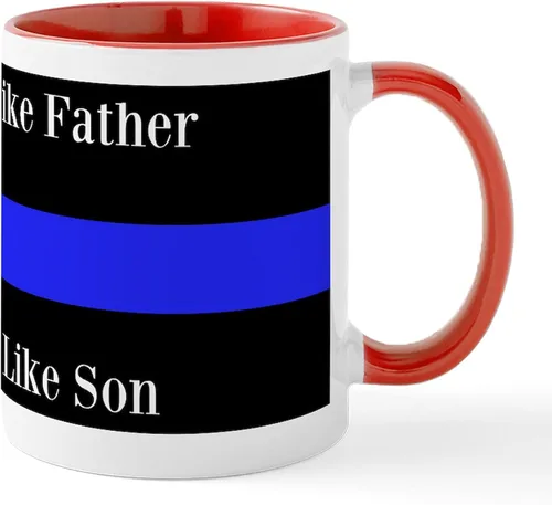 Miniatura 86 de CafePress Taza de café de cerámica de 11 oz (11.0 fl oz) de Police Mom