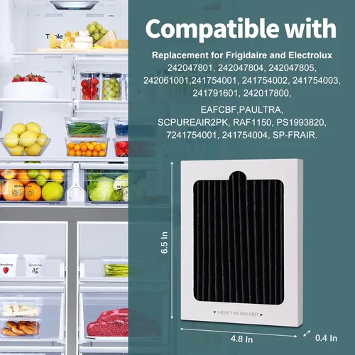 Miniatura 3 de Paquete de 3 filtros de aire para refrigerador Frigidaire PAULTRA Pure Air Ultra, filtro de aire EAFCBF compatible con Electrolux, reduce los olores