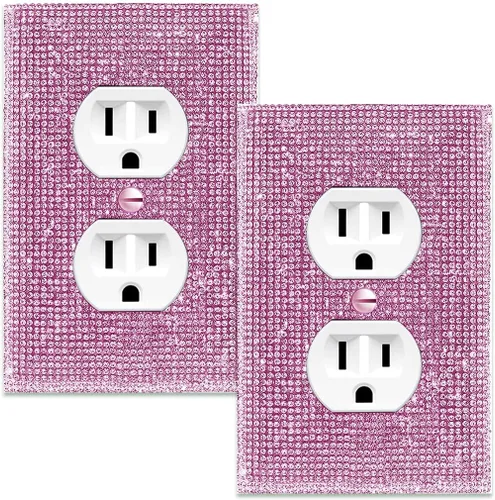 Miniatura 32 de 1 funda para interruptor de luz brillante – Cubierta de placa de interruptor con purpurina dorada con diamantes de imitación 2.2 lbs-2-Oro