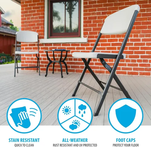 Miniatura 7 de LIFETIME Sillas plegables, silla plegable resistente contorneada para mayor comodidad, paquete de 4