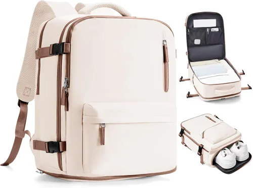Miniatura 17 de VECAVE Mochila de mano para mujer, mochila de viaje grande aprobada por vuelo, impermeable de 14 pulgadas, mochila para laptop de negocios, mochila