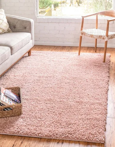 Miniatura 103 de Unique Loom Davos Shag Collection - Alfombra de área, color liso (4 pies 1 pulgada x 6 pies 1 pulgada, rectangular, color pimienta)