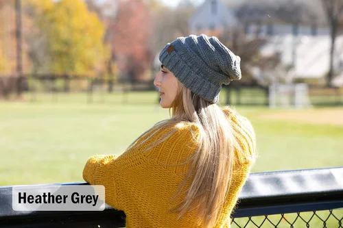 Miniatura 5 de Funky Junque Trendy Warm Oversized Chunky Soft Oversized Cable Knit Slouchy Beanie 2 Pack Bundles
