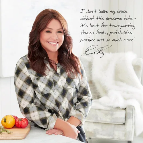 Miniatura 6 de Rachael Ray Chillout Soft Cooler Bag, Large Reusable Insulated Grocery Bag with Zippered Top, Travel Tote for Hot or Cold Food, Grocery Tote Bag