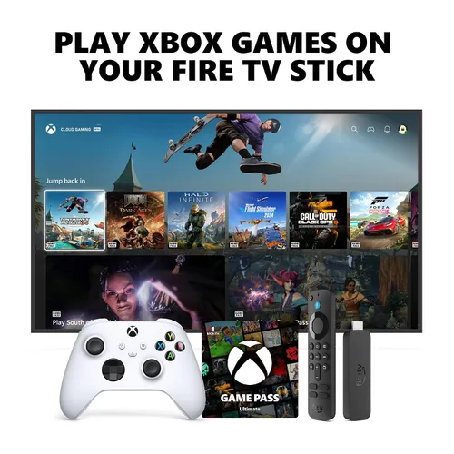 Miniatura 7 de Xbox Wireless Controller (2025) Carbon Black + Fire TV Stick 4K Game Pass Ultimate 1 Month - Gaming Bundle, Windows, Mobile & Smart TVs