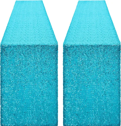 Miniatura 24 de Pufogu - Camino de mesa de lentejuelas brillantes de 12 x 72 pulgadas para fiestas de cumpleaños, decoración de bodas, despedidas de soltera