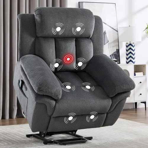 Miniatura 18 de CANMOV Juego de sofá reclinable, sofá biplaza reclinable manual y sofá de 3 plazas con reposabrazos sobrerelleno para sala de estar, muebles de Gris