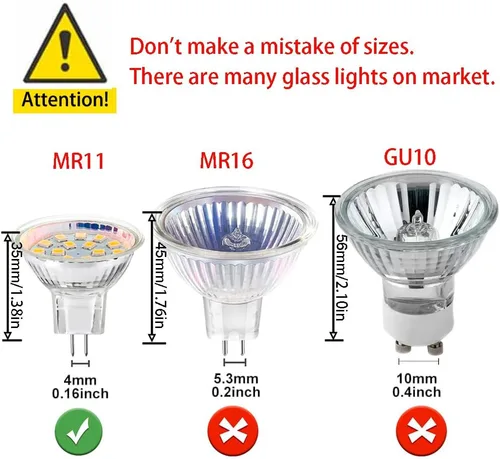Miniatura 4 de Paquete de 4 bombillas LED MR11 de 2 W AC/DC 12 V 24 V GU4 base bi-pin 20 W reemplazo halógeno para paisaje al aire libre luz de inundación
