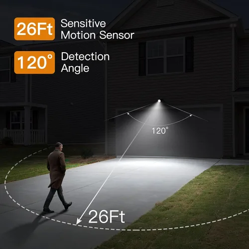 Miniatura 3 de Lixada Luces solares con sensor de movimiento para exteriores, IP67, impermeables, para montaje en pared, luces LED de seguridad de movimiento con 3