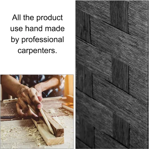 Miniatura 3 de Paneles plegables de fibra de tejido alto, biombo de madera con 4 paneles plegables de 6 pies de alto, divisor de malla, portátil, divisores de Negro