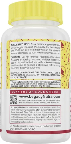 Miniatura 9 de Legacy Wellness Cran-Hibi-D: D Manosa con cápsulas de arándano, hibisco y diente de león, salud del tracto urinario, limpieza natural, apoyo