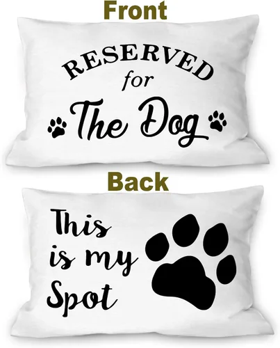 Miniatura 2 de Burosev Reservado para el perro, fundas de almohada suaves reversibles de doble cara, divertida pata de mascota This is My Spot, decoración