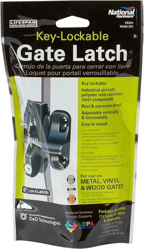 Miniatura 2 de National Hardware N346-201 V6201 LokkLatch en negro, 4-9/16