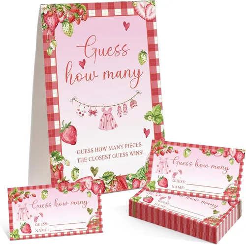Miniatura 10 de Airplane Adventure Guess How Many Baby Shower Game Paquete de 1 letrero de mesa con soporte y 50 tarjetas de cuántas tarjetas, decoración