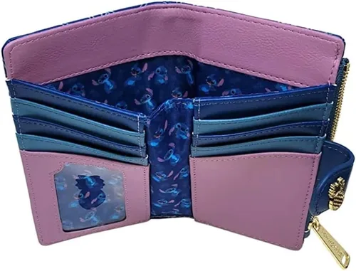 Miniatura 4 de Loungefly Cartera de cuero sintético Disney Stitch Wallet Snap Flap Clutch, Varios