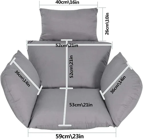 Miniatura 7 de GARCAN Cojín de columpio para silla de huevo, cojines gruesos para silla de huevo, cojín suave para silla de columpio de huevo, cojines para cesta F