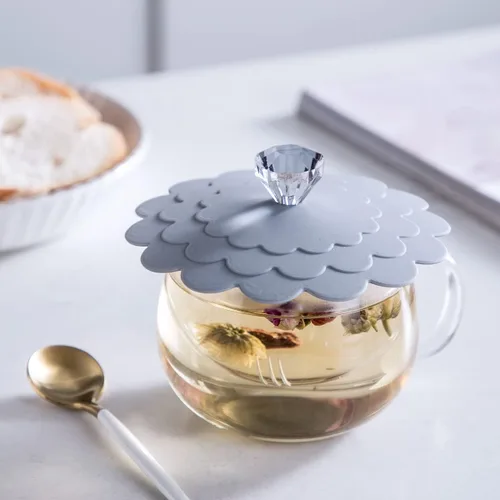 Miniatura 7 de Juego de 6 tapas de silicona extra grandes para taza de camping, tapas universales para tazas de té, tapas universales para bebidas, cubierta