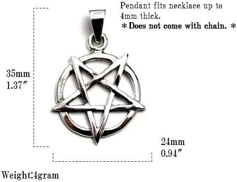 Miniatura 5 de COSUMOSU Inverted Pentacle Devil star 925 Sterling Silver Pendant Charm