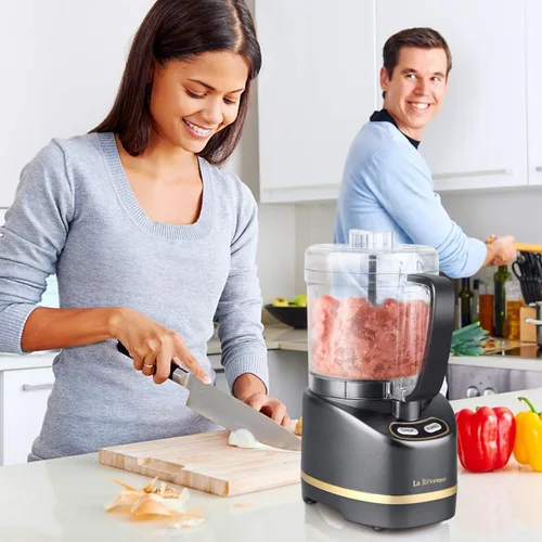 Miniatura 6 de La Reveuse Mini Procesador Eléctrico de Alimentos con 200 Vatios, Tazón de Preparación de 2 Tazas para Picar, Cortar, Moler, Mezclar, Puré