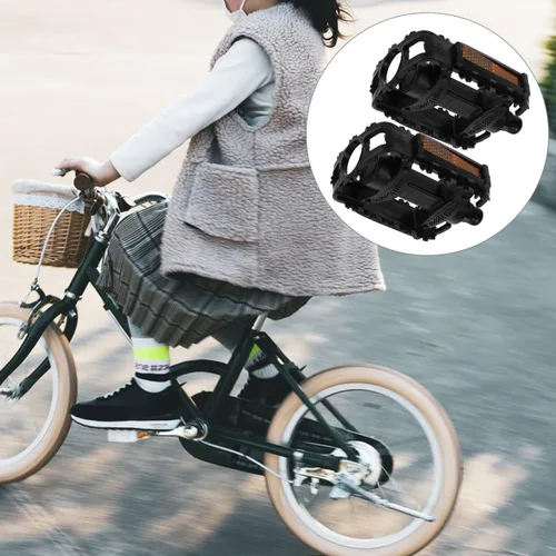 Miniatura 5 de Par de pedales de bicicleta para niños, 3.93 x 2.55 pulgadas, ligeros, antideslizantes, pedales de ciclismo para niños, bicicletas de montaña
