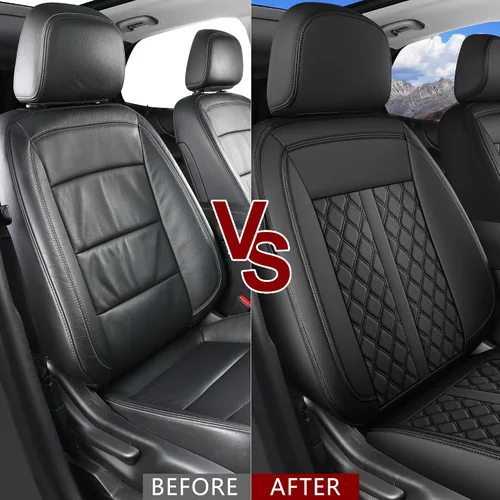Miniatura 3 de Huidasource Fundas para Asientos Delanteros para Nissan Titan 2016-2024, Almohadilla de Asiento de Falso Cuero Impermeable para Titan/Titan XD SV