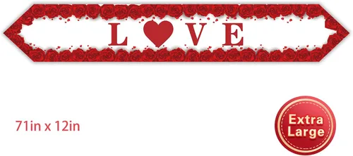 Miniatura 2 de Crazy Man Camino de mesa y fundas de corazón rojo para el día de San Valentín