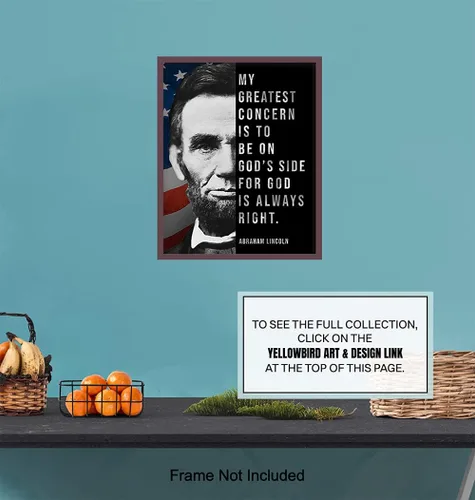 Miniatura 7 de Abe Lincoln - Póster de Abraham Lincoln, 8 x 10 pulgadas, decoración de pared con bandera estadounidense, decoración patriótica, decoración
