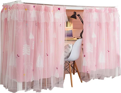 Miniatura 13 de Cortinas de gasa bonitas genéricas para litera con dosel de cama con encaje, 2 paneles, aguacate