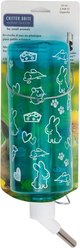 Botas de agua Lixit estándar para jaulas para conejos, hurones, cobayas, hámsters, ratas, ratones y otros animales pequeños (32 onzas, azul)