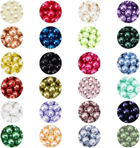 Miniatura 6 de PH PandaHall - Juego de cuentas redondas de cristal para hacer joyas, 10mm