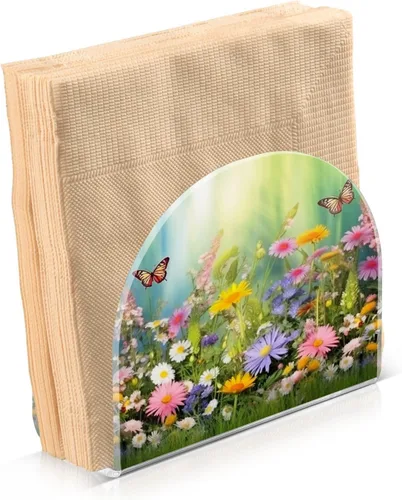 Miniatura 2 de Servilletero de mariposa de primavera para mesas, servilleteros de acrílico transparente para servilleteros de cóctel para cocina, restaurante, bar