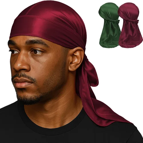 Miniatura 14 de Premium Durag Pack for Men, Silky Doo Rag for 360 540 720 Waves