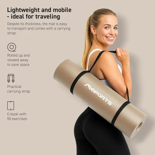 Miniatura 3 de MSPORTS Esterilla de yoga premium antideslizante gruesa – Esterilla de ejercicios extra cómoda para entrenamientos en casa, pilates, estiramiento