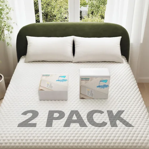 Miniatura 25 de OhGeni - Protector de colchón 100% impermeable tamaño Queen, almohadilla suave para colchón, resistente al pelo de mascotas y a la enuresis 1- Blanco