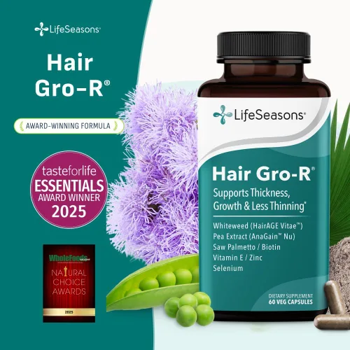 Miniatura 7 de LifeSeasons Hair Gro-R - Ingredientes clínicamente estudiados - Apoya el crecimiento del grosor y menos adelgazamiento - Reduce la pérdida