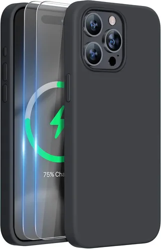 Miniatura 227 de Miracase Funda diseñada para iPhone 13, con protector de pantalla de vidrio templado, forro de microfibra suave antiarañazos, funda de goma