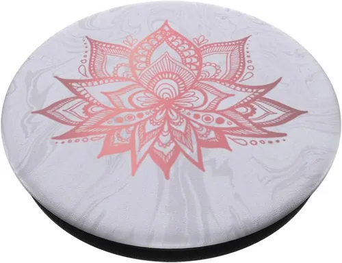 Miniatura 2 de Lotus Flower Mandala - Soporte para teléfonos y tabletas, diseño de flores, color rosa claro, Negro