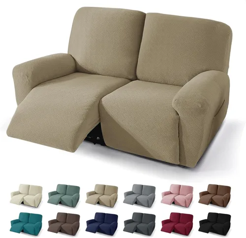 Miniatura 8 de JIVINER Fundas reclinables de gran tamaño de 3 piezas para sillón reclinable grande con bolsillos, tela jacquard elástica Lazy Boy funda para sofá