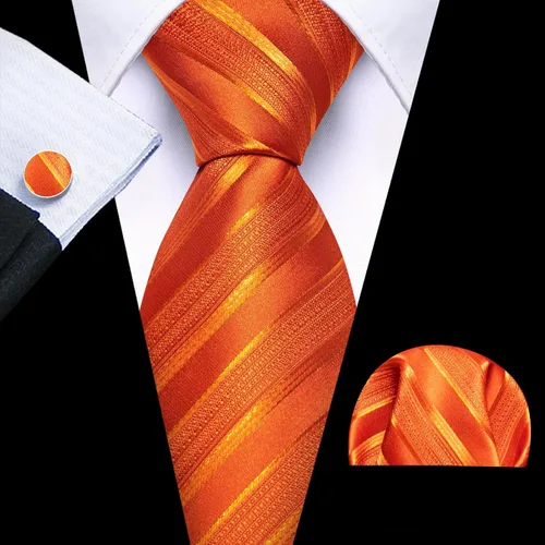 Miniatura 256 de Barry.Wang Juego de corbatas para hombre, corbata de seda a rayas, tejido a cuadros, gemelos formales, negocios, boda