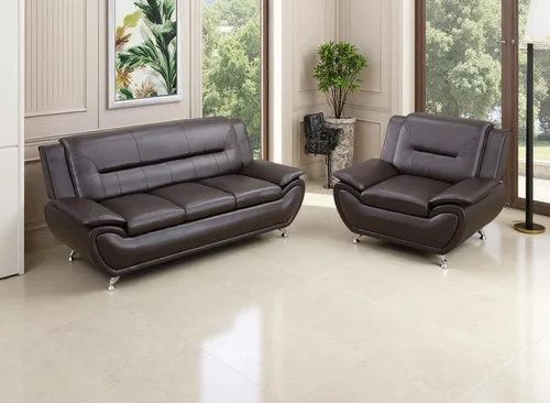 Miniatura 40 de Juego de sofá de cuero (3 piezas, cuero negro B), muebles de sala de estar para apartamento, material de estilo minimalista, fácil montaje B-cuero