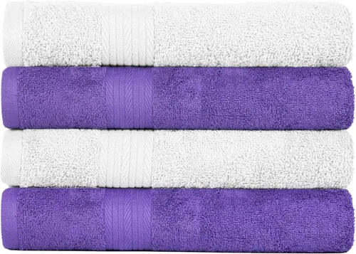 Miniatura 14 de Ample Decor Juego de 12 toallas de baño de 600 GSM, 100% algodón, 4 toallas de baño, 4 toallas de mano, 4 paños de lavado, absorbentes y suaves