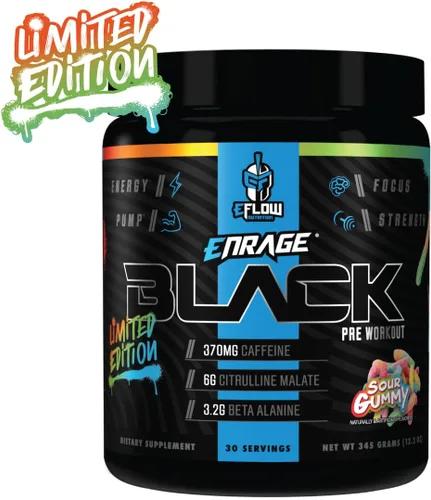 Miniatura 8 de eFlow Nutrition Enrage Black - Suplemento de preentrenamiento de alto estimulante, polvo de preentrenamiento para aumentar la energía, las bombas