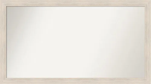 Miniatura 320 de Amanti Art Espejo de baño blanco para sobre el fregadero, 30 x 35 pulgadas, espejo de tocador rectangular estrecho de Eva de oro blanco, marco