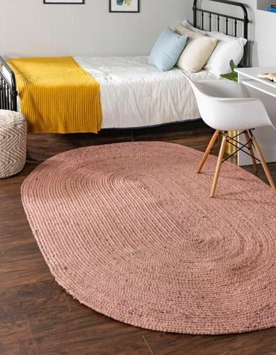 Miniatura 25 de Unique Loom Colección Jute Trenzado - Alfombra de área Dhaka (7' 1" x 10' Rectángulo, Blanco)