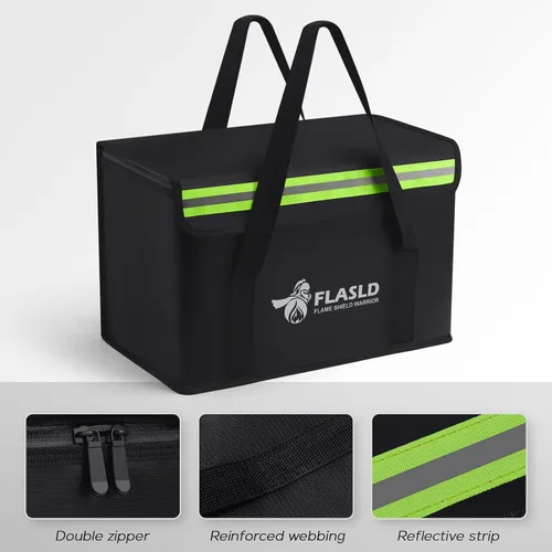Miniatura 4 de FLASLD Large Fireproof Lipo Bag for 100Ah Lithium Battery Storage and Charging, 14 x 7.8 x 9.5in Waterproof Box for Documents and Valuables