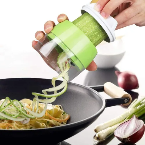 Miniatura 6 de Espiralizador de verduras, fabricante de fideos de calabacín, cortador en espiral de verduras para pepino, calabacín, zanahoria, preparación